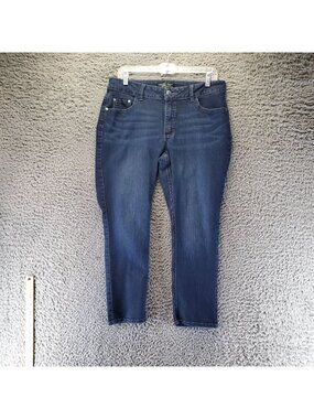 Riders By Lee Jeans Womens 12 Petite Blue Midrise Skinny Curvy Fit Stretch Denim